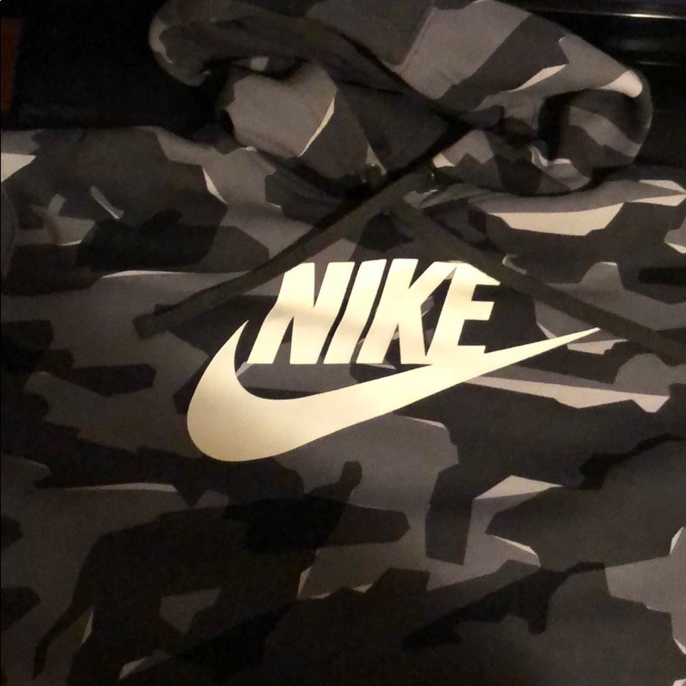 Grey digital camo Nike hoodie
